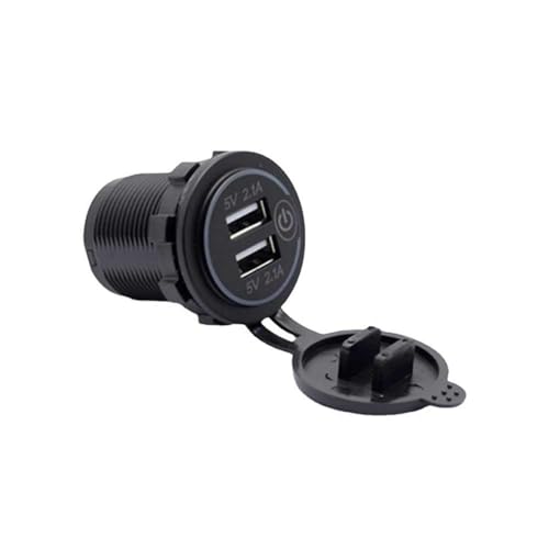 DC12-24V 3.1A Dual USB Charger with Touch Screen Switch Modified Charger with Dual USB and Switch for Marine Truck Motorcycle Car etc