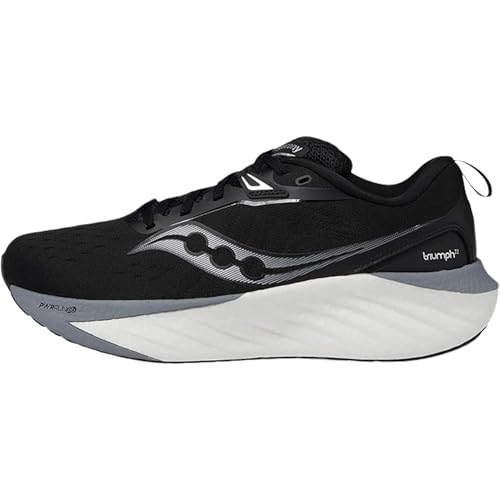 Image of Saucony Women's Triumph 22 Sneaker, Black /White, 6