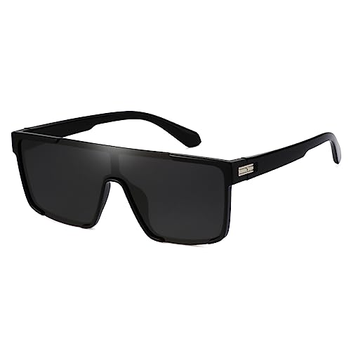 One Piece Sunglasses For Women Men Rimless Oversized TR Frame Polarized Lens For Vacation