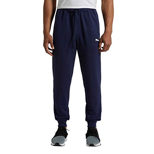 PUMA Men's French Terry Jogger Drawstring Sweatpant (M, Solid Navy)