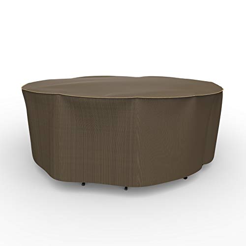 Budge P5A08Btnw3 Stormblock Hillside Round Patio Table And Chairs Combo Cover Premium, Outdoor, Waterproof, Small, Black And Tan Weave #TOP20