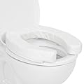 Vive Toilet Seat Cushion (Soft Cushioned Foam) - Easy Clean Soft Padded Bathroom Attachment - Elongated, Standard Seats - Comfort and Support Donut for Handicap, Adults (2" Cushioned Foam, White)