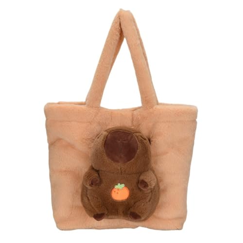 Cute Orange Capybara Kawaii Plush Tote & Shoulder Bag for Adults Ita Bag