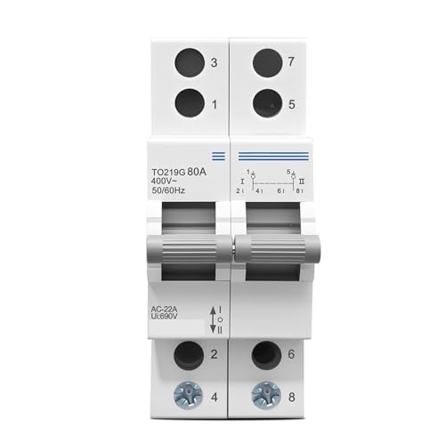 Interruptor de transferencia manual TO219G 2P 400V 80A con enclavamiento