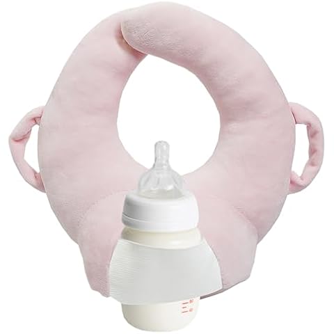 S-SNAIL-OO 12in Baby Bottle Holder, Bottle Holder for Baby self Feeding Newborn, Bottle Propper for Baby, Soft&Skin-Friendly, Free mom's Hands (Pink) Cover