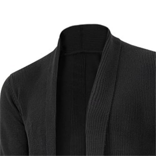 Men's Long Cardigan Sweater Casual Open Front Shawl Collar Long Sleeve Slim Fit Lightweight Sweaters2