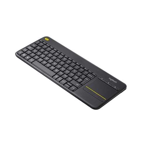Logitech K400 Plus Kabellose Touch-TV-Tastatur mit integriertem Touchpad, Italienisches QWERTY-Layout - Schwarz