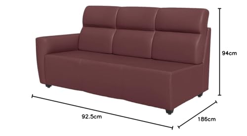 Image of Wakefit Sofa Set | 3 Year Warranty | Sofa 3 Seater, 3 Seater Sofa for Living Room, Wooden Sofa Set, 3 Seater + Right Aligned, Sofa for Living Room - Belize(Romance : Sangria)