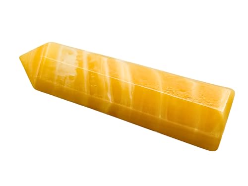 Image of Certified Yellow Calcite Crystal Tower Obelisk Point For Chakra, Healing And Balancing - Aaa Grade Original Certified Gemstone Agate For Reiki Meditation Yoga Spiritual (2-3 Inches)