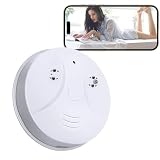 WJXING 1080P HD Wireless Indoor Camera Integrated Smoke Detector, Night Vision Motion Alert Home...