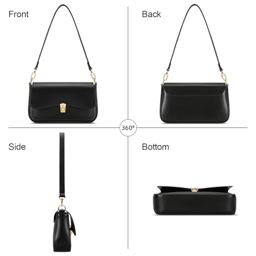 Image of KKXIU Small Shoulder Bag for Women Cute Hobo Handbags Mini Clutch Purses | Classic Trendy Retro Underarm Crossbody Bag with Detachable Straps, Zipper Closure