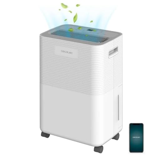 Cecotec Deshumidificador BigDry 8000 Expert Connected. 16 L/día, Depósito Extraíble de 2L, Control por Wifi, Función de Secado de Ropa y Temporizador 24 horas, Área de Cobertura de 30m2