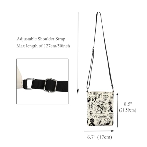 CMNIM Jack and Sally Crossbody Bag Nightmare Inspired Gifts for Horror Movie Fans Skull Small Shoulder Bag2