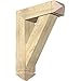 Ekena Millwork BKT0806X28X36TRA03RDF Traditional Arts and Crafts Rough Sawn Bracket w/Offset Brace, Douglas Fir