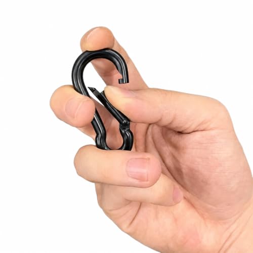 Image of sprookber Stainless Steel Carabiner Spring Snap Hook - 304 Stainless Steel Heavy Duty Clips, Set of 4