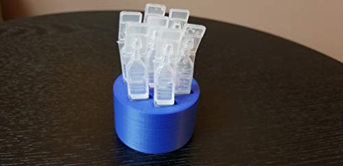 Round Eye Drop Vial Holder - Holds Seven (7) Vials - Perfect To Help Keep Track Of Your Daily Usage, While Keeping Eye Drop Vials Upright & Conveniently Available - Made In Usa - Znet3D (Blue) #TOP4