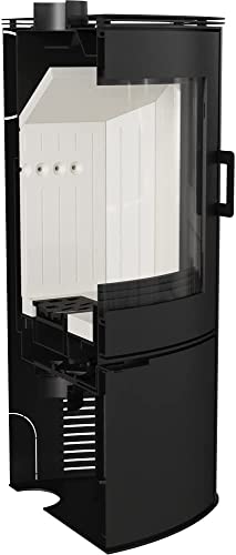 KRATKI Stahlofen AB-2 | 10 kW | RRØ 150 mm | Holzofen 105,2 x 76,1 x 46 cm | Stahlofen mit Verglasung | Erfüllt die Norme BImSchV Stufe 2, 15a B-VG | Kaminofen ideal für Jede Wohnung & Zuhause