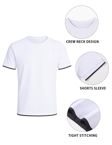 Image of Somaibo Boys Athletic Shirts Mesh Kids Short Sleeve T-Shirts Quick Dry Youth Activewear Tops for Teens