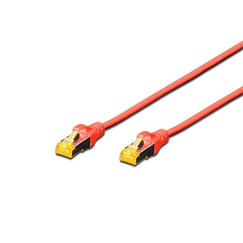 DIGITUS Câble LAN Cat 6A - 7m - RJ45 Câble réseau - S/FTP Blindé - Compatible Cat-6 & Cat-7 - Rouge