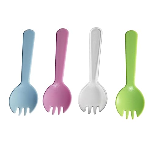 KOMBIUDA Cutlery 100pcs Forks Disposable Spoons Dessert Spoon Fork Spoon Fruit Fork Pink Versatile Cutlery