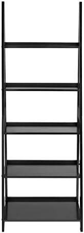 PJ Wood 5 Tier A-Frame Ladder Shelf - Black