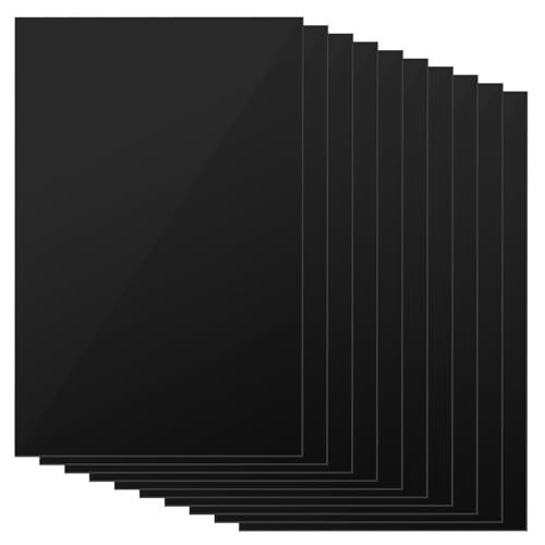 10 Pcs Placa de Acrílico, Láminas de Plástico Acrílico Negro, 2 mm de Grosor, Láminas de Acrílicos para exhibición, marcos de fotos, pinturas, exhibición de proyectos(20 x 15 cm)
