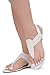 Shoe Land Women's Flat Sandals - Fashion Thong & Gladiator Style with Elastic Strappy String Ankle Strap, Dressy Casual Comfortable Daily Wear, Trendy 2025, White, Size 7.5, SL-Mona