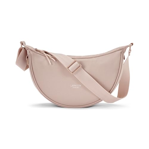 LARKSON Bolso Bandolera Mujer Rosa - Solveig Small - Bolso Riñonera de Media Luna - Bolsa de Ocio de Moda para Viajes, Trabajo - Compartimentos Grandes - Correa Ajustable