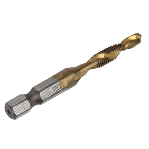 Drill Tap, Drill Tap Set Shank Coated Metric Screw Combination Tapping Bit Tap Drill Bits Hex for Wood (M5)