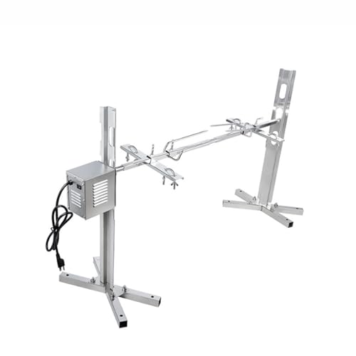 LESBJFDM Asador Giratorio para Barbacoas Acero Inoxidable con Motor, Gira hasta 120 Kg De Cerdo, Parrilla Barbacoa Giratoria, Asador Giratorio Barbacoa, Longitud De Asador De 110 Cm