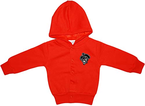 Image of Creative Knitwear College Baby NCAA Officially Licensed Snap Hooded Jacket - Oklahoma State Cowboys Black Hat Logo - Orange - 12 Months
