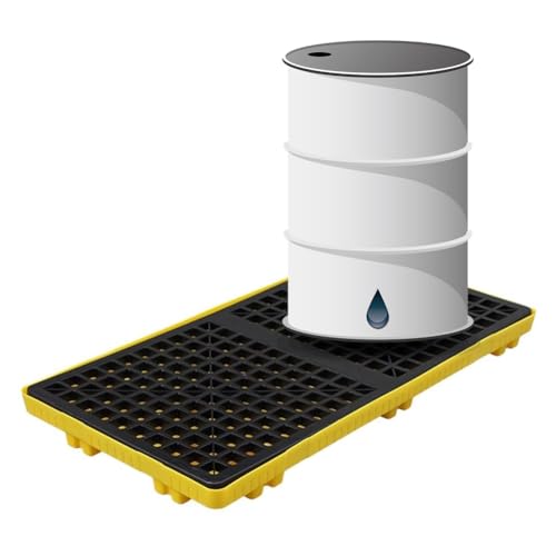 Bac de rétention robuste avec grille et plateforme de stockage d'huile