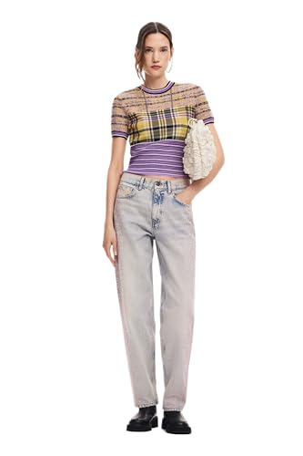 Jeans Desigual Pantalon Long Denim Femme Idéal pour Vos Sorties Urbaines et le Bureau