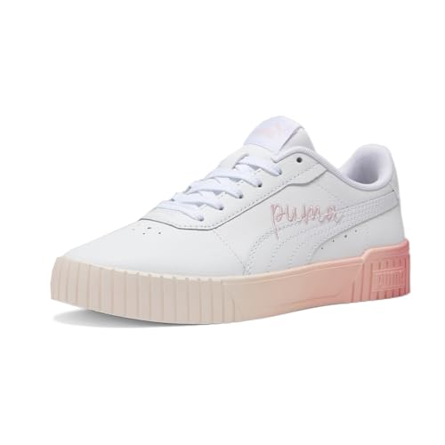 PUMA Womens Carina 2.0 Logo Lots of Love Lace Up Sneakers Shoes Casual - White2