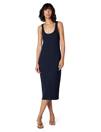 strapless open back dress Women's Knit Ribbed Midi Dress L / Brown main image 1