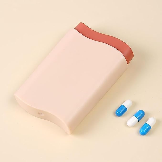 Wrixty Mini Travel Pill Organizer 6 Compartments Moisture Proof Small Pill Box Weekly Dispenser for Pocket Purse Daily Pill Case Portable Medicine Vitamin Fish Oil Pill Holder Container (Multi Color)-image-45