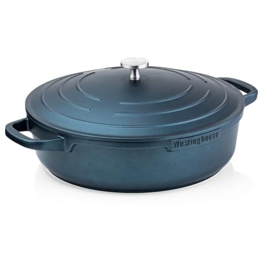 Westinghouse PERFORMANCE SERIES stoofpan met hoge rand - 28 cm serveerpan inductie - pan met deksel voor alle warmtebronnen & ovenvast - inclusief handgreep houder - blauw
