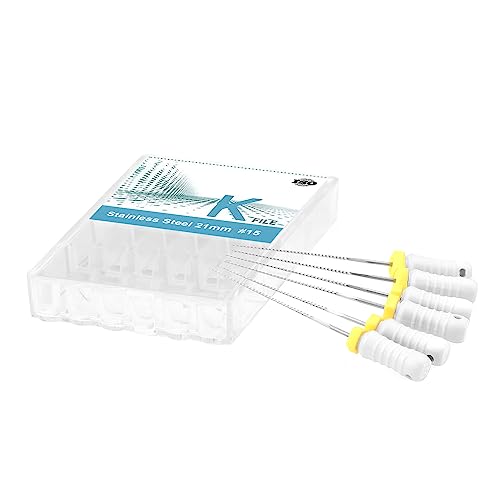 Xux XUX-K-FILE #15 6Pcs/Pack Endo Hand Use K-File Stainless Steel Endodontic Files #15 Endo Rotary Files 21Mm/25Mm thumb #4