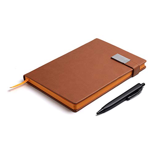Image of COI Brown Unique Stationery A5 Pocket Planner and Organizer for Business Interviews and Corporate Meetings with Pen.