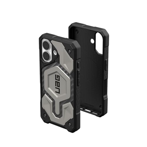 URBAN ARMOR GEAR UAG Designed for iPhone 16 Case 6.1' Monarch Pro - Compatible with MagSafe Charging Rugged Heavy Duty Shockproof Anti-Slip Military Grade Protective Cover, Titanium