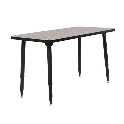 Image of Adapte Commercial Classroom Activity Table - 24 inch x 48 inch Rectangle, ADA Compliant Tapered Legs with Glides & Casters, Adjustable Height 22-34 inch Wheelchair Accessible, School & Office Furniture