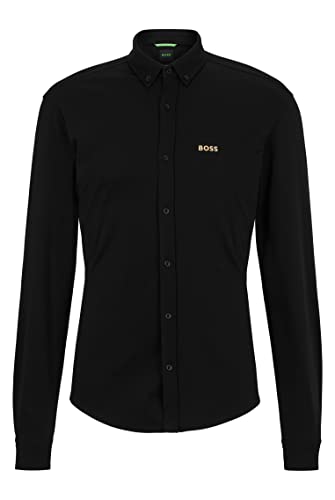 BOSS Hommes BIADO R Chemise Regular Fit en piqué de Coton avec Logo