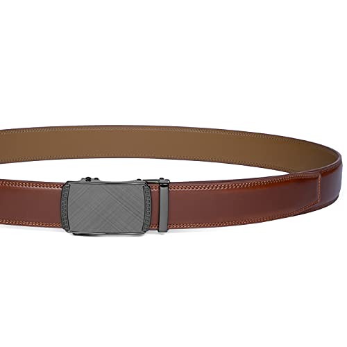Image of Founders & C Men's Ratchet Belt 1 3 /8 inch,Leather Dress Belt Adjustable with Click Sliding Buckle Trim to Exact Fit