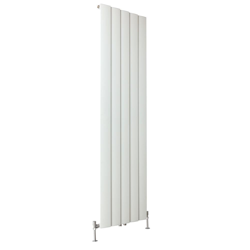Milano White Aris Vertical Single Stepped Panel Aluminium Radiator - 1800Mm X 470Mm
