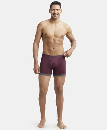 Image of Jockey 1017 Men's Super Combed Cotton Rib Solid Boxer Brief with Stay Fresh Properties
