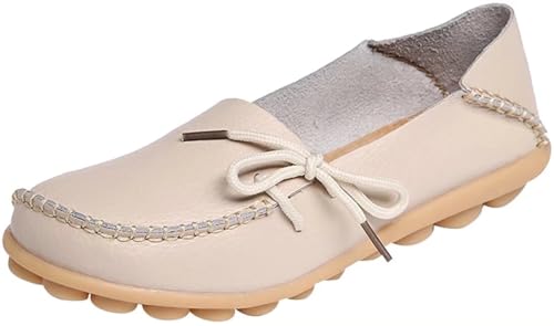 Image of Women's Leather Slipper Loafers Flat Shoes Slip-Ons