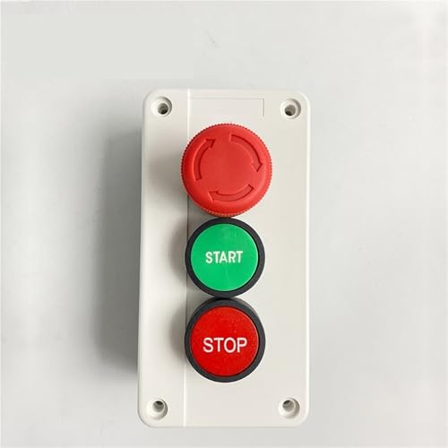 Interrupteur bouton-poussoir 600V 10A boîtier marche arrêt d'urgence rouge vert