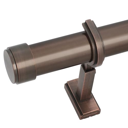 BlastHome Luxuriöse Gardinenstange, 1,5 m, 3,8 cm großer Durchmesser, Premium-Halterungen und Endkappen, nicht verstellbare Stangen verbinden sich für einen nahtlosen Look, ölgeriebene Bronze