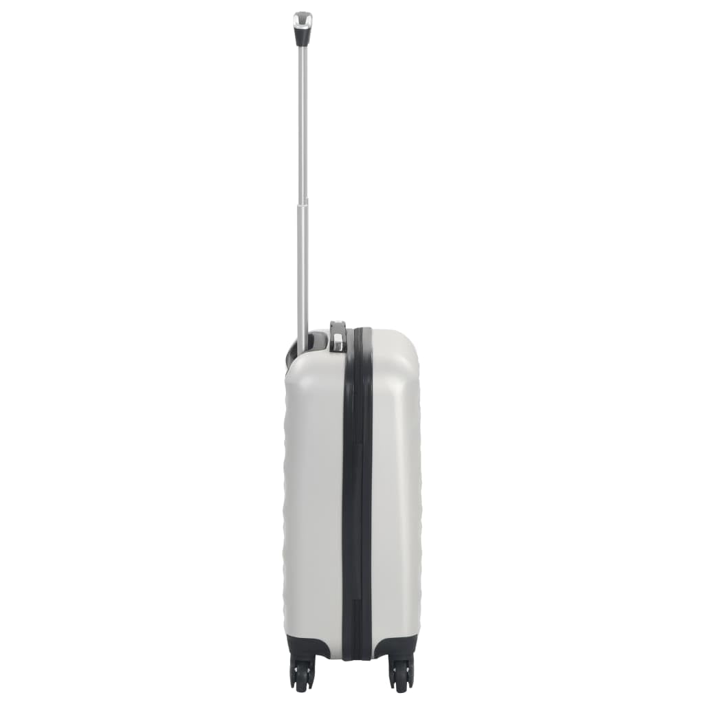 Carro rígido de plástico ABS negro con carcasa rígida ABS resistente y cerraduras de seguridad, 4 ruedas de 360 grados, asa de transporte y correas internas para equipaje, plata, 55 x 36 x 22