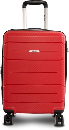 Image of AGARO Venue Hard-Sided Polypropylene Check-in Luggage (24 Inch Suitcase) (Red)